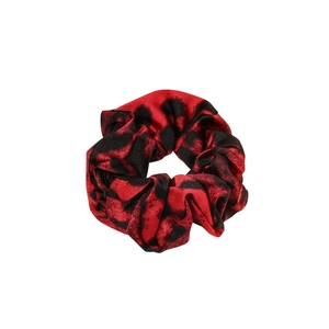Elegant red and black leopard print satin scrunchie for women hair styling
