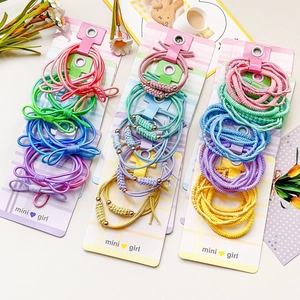 Élastiques à Cheveux Nœud Papillon Couleurs Sucrées en Nylon Tressé Scrunchies Style Dopamine Cordes à Cheveux Perlées pour Femmes Filles