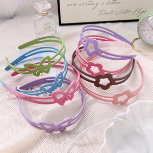 Serre-tête Creux à Fleurs et Papillons Couleur Bonbon en Plastique Antidérapant Avec Dents pour Enfants Filles Femmes Accessoires de Cheveux Doux