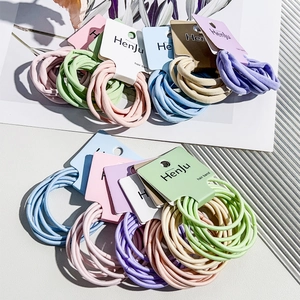 High Elasticity Seamless Hair Ties Macaron Colors Soft Fabric Hair Bands For Women Sweet Style Thick Towel Hair Accessories