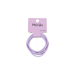 6-pack high elasticity purple hair ties on a branded display card for women