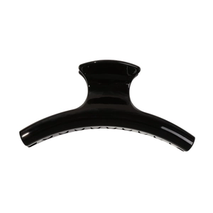 Elegant large black glossy shark hair clip for women with premium polished finish