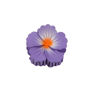 Pince à cheveux fleurie violette mate avec dégradé coloré au centre du pétale