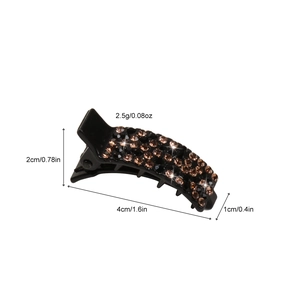 Eleganter schwarzer Haarklammer-Clip mit funkelnden Strasssteinen in 4 cm Größe