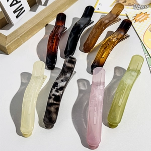 Koreanischer Stil Gelee Textur Gebogene Haarklammer Für Damen Pferdeschwanz Entenschnabel Clip Acryl Minimalistisches Haaraccessoire