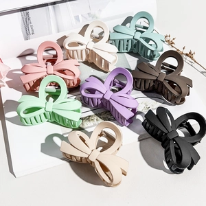 Minimalist Matte Bowknot Hair Claw Clip For Women High End Resin Shark Clip For Half Tie Hair Korean Style Headwear