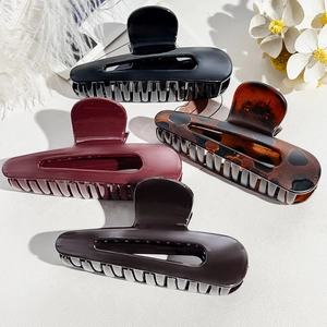 Grande Molletta per Capelli Geometrica Cava Lucida in Resina per Donna Elegante Moda Minimalista Accessori per Capelli