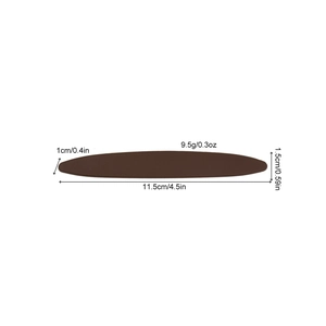 Brown oval hair clip 11.5cm long with matte finish and precise size measurements