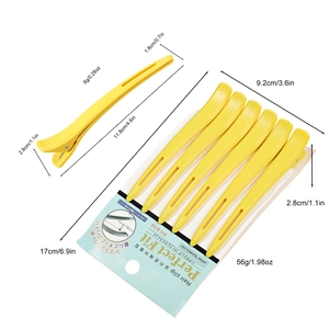 6er-Pack professionelle gelbe Abteilklammern zum Haarstyling und Frisieren