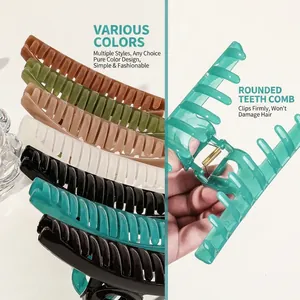 Lot de grandes pinces à cheveux aux couleurs gelée pour diverses coiffures de femmes
