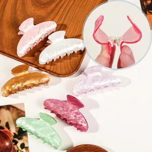 Elegant acrylic marble texture claw clips in multiple colors for stylish hair styling