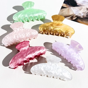 Acrylic Marble Pattern Hair Claw Clip Large Square Butterfly Shark Clip For Women Elegant Fashion Hair Styling Accessories