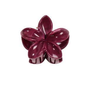 Pince à cheveux fleurie violette marbrée élégante avec ressort en métal de haute qualité