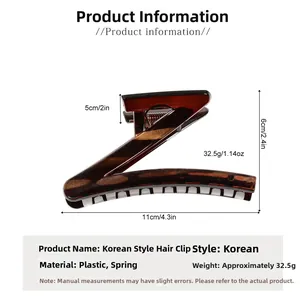 Dimensions détaillées de la pince à cheveux ambre en Z mesurant 11 cm de long