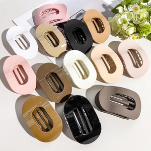 Large Oval Hair Claw Clip For Women Flat Geometric Strong Grip Shark Clip Hair Accessories Fashion Styling Tool