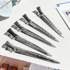 Set di cinque fermagli per capelli professionali in metallo argento con fori di ventilazione