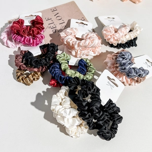 Elegant Satin Silk Like Scrunchies Collection High Elasticity Hair Ties For Women Solid Color Ponytail Holder Fashion Hair Accessories