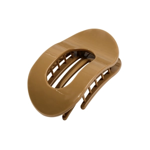 Oversized brown oval hollow hair claw clip with strong grip for thick hair styling