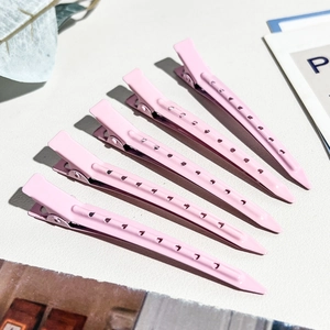 Set di 5 mollette per capelli in metallo rosa opaco per volumizzare le radici e lo styling