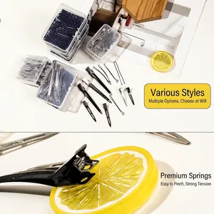 Hair root volumizing clips set with strong metal springs for professional styling