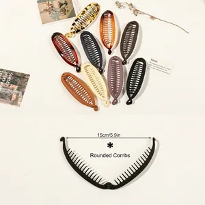 Tortoise shell and matte banana hair clips set, 15cm large hair claw accessories