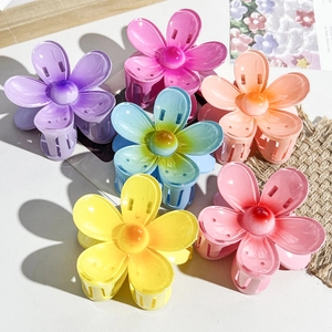Grandes Pinces à Cheveux en Plastique en Forme de Fleur avec Dégradé Pince à Cheveux Fleur Antidérapante Accessoires de Coiffure pour Femmes