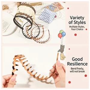 Morandi matte wavy resin headbands showing multiple colors and high flexibility test