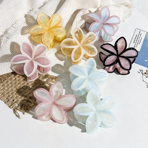 Pinza per Capelli a Fiore Color Gelatina per Donna Dolce Frangipani Fermagli per Capelli in Resina Antiscivolo Accessori