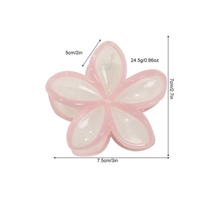 Pinza per capelli a fiore rosa e crema in resina per acconciature da donna