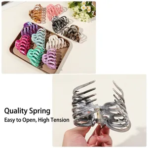 Elegant marble pattern pumpkin hair claw clip in multiple colors for women hair styling