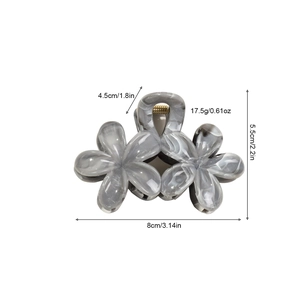 Double flower marble hair claw clip for women with dimensions and weight specs