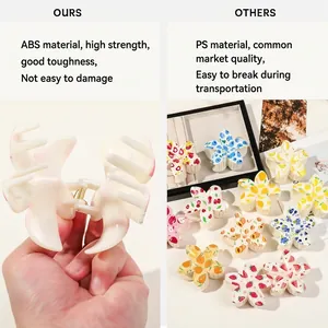 Custom UV printed frangipani hair claw clips with various fruit patterns for women