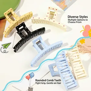 Polka dot large hair claw clips in various colors with durable metal springs