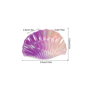 Gradient shell hair claw clip with purple and pink pearlescent finish for women