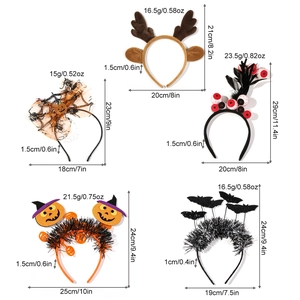 Halloween headband collection with pumpkin, bat, and spider web designs for party favors