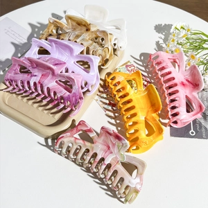 Pinza per Capelli Extra Large Marmorizzata a Forma di Mostro Moda in Plastica PS Cavo Presa Forte Accessori per Capelli per Donna Capelli Folti