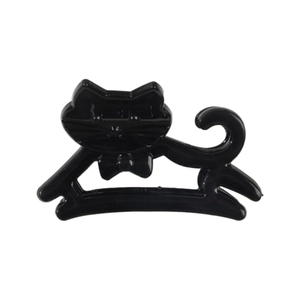 Süße schwarze Katzen-Haarklammer mit Schleifen-Dekoration aus hochglänzendem Acryl