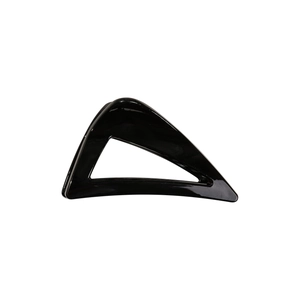 Pince à cheveux noire brillante en forme de triangle évidé au design minimaliste
