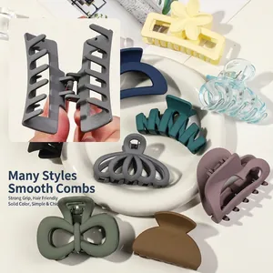 10-piece Morandi matte hair claw clip set with butterfly and flower shapes