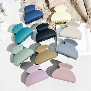 Detailed top view of 10-piece matte Morandi hair clips set in diverse pastel colors