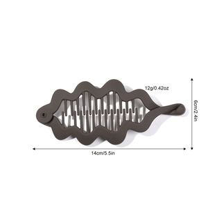 Chocolate matte banana hair clip with wavy edges for thick hair, 5.5 inch length