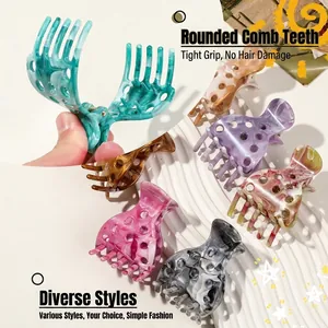Chic marble pattern strawberry claw clips in multiple colors for secure hair styling
