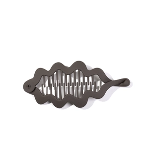Matte dark coffee banana hair clip with wavy edges for thick hair ponytail styling