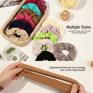 Elegant solid color oversized scrunchies set in various shades with high elasticity