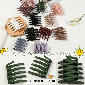 Matte cross hair claw clips in Morandi colors with detachable design for women