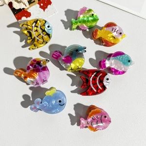 Pinces à Cheveux Mignonnes Baleine Poisson Tropical Oiseau en Faux Acétate Texture Marbre Perlé Accessoires de Coiffure pour Femmes Filles