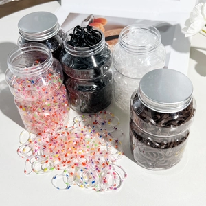 Elastic Rubber Hair Bands High Stretch Hair Ties Jar For Kids Women Colorful Transparent Black Coffee Hair Accessories