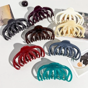 Pinza per Capelli a Artiglio di Polpo in Stile Coreano Verniciata UV Grande Antiscivolo Lucida in Policarbonato Accessorio Capelli per Capelli Folti Donna