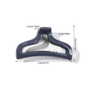 Deep grey blue fishtail hair claw clip in PC resin with dimensions 9.5cm and 24.5g weight