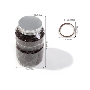 Brown high-elasticity hair ties in a clear 11cm storage jar for girls and women